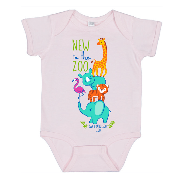 STACKING ZOO INFANT ONESIE PINK