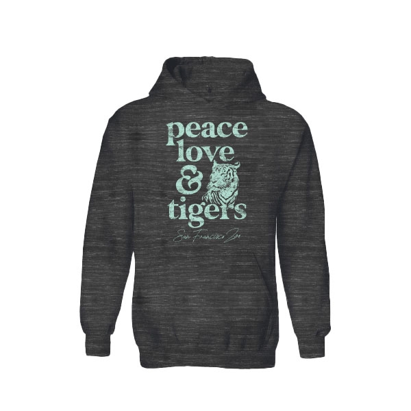 PEACE, LOVE AND TIGER LADIES HOODY